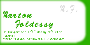 marton foldessy business card